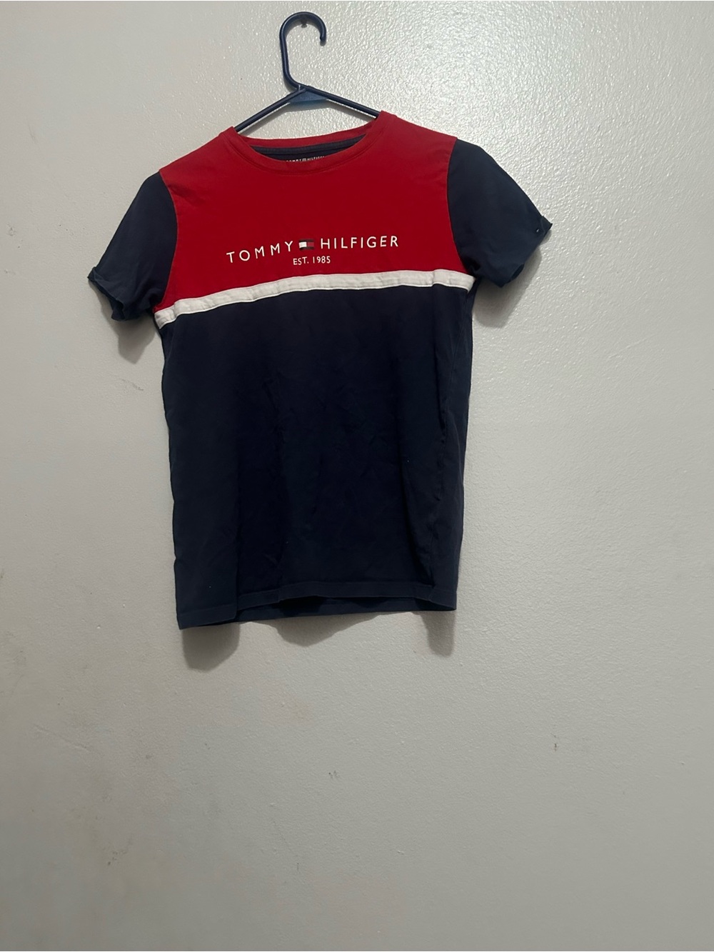 Tommy Hilfiger Boys Red, Navy & White Logo Short Sleeve Tee
